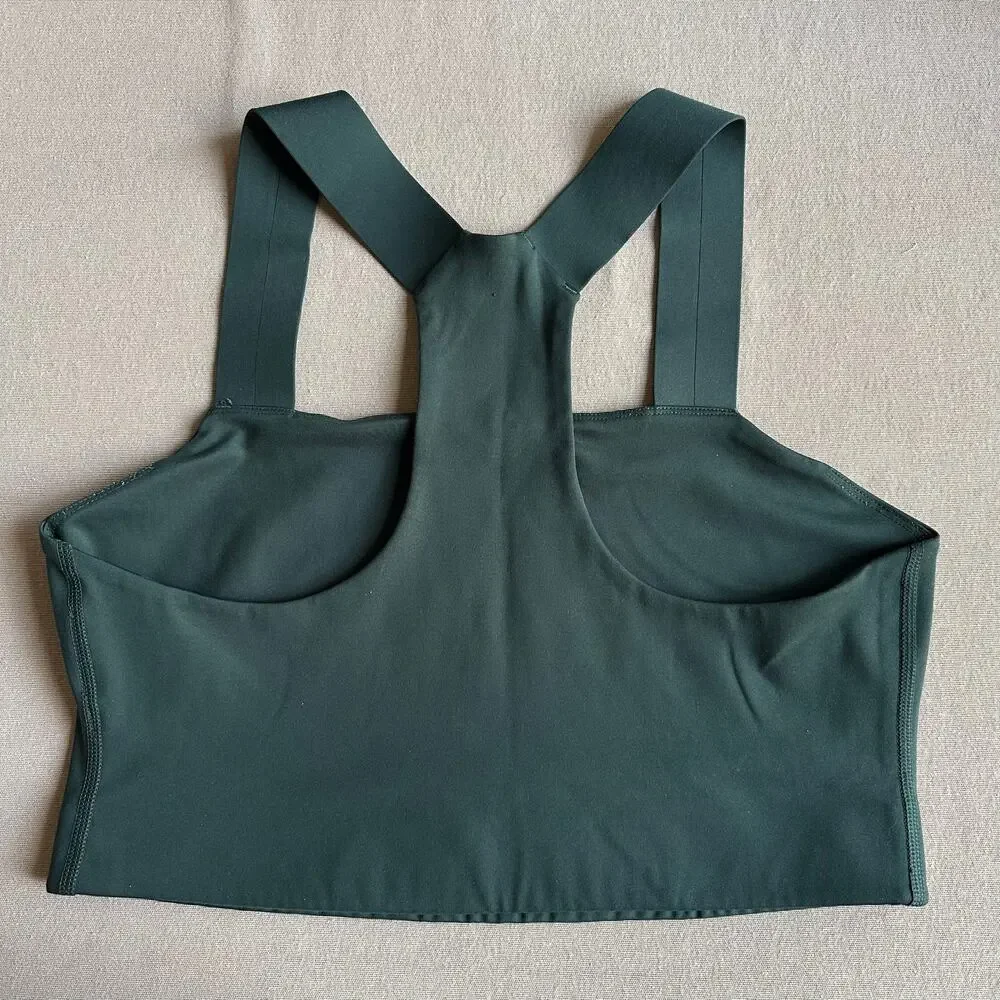 Girlfriend Collective Green Charlie Straight Neck Sports Bra
